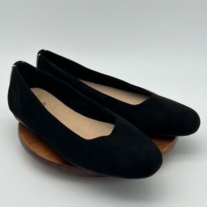 Dr. Scholl's Wexley Black Slip On ComfortFlat White Detail Women Shoe Sz. 9W